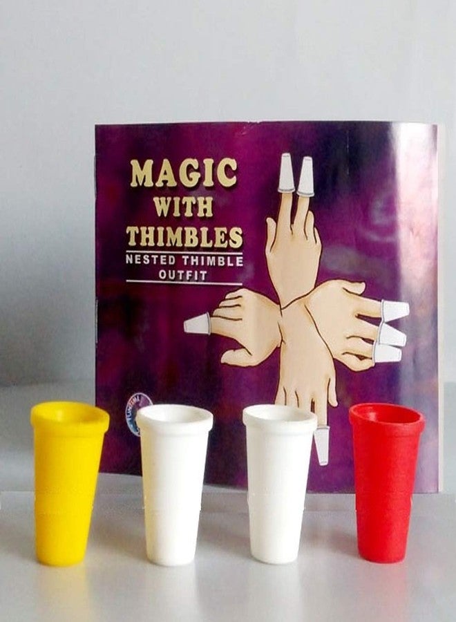 MilesMagic Magician's Nested Thimbles Outfit Multicolored Finger Caps Gimmick Close Up Real Street Stage Magic Trick - Image 1